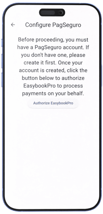Screen for sharing payment or booking links in EasyBookPro