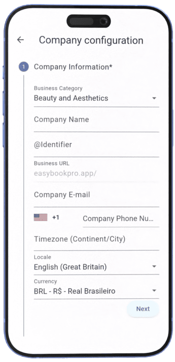 EasyBookPro setup wizard screen with step-by-step guidance